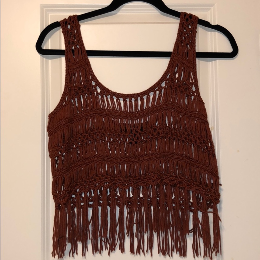 F21 Boho Woven Crop Top